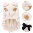thumbnail image 4 of Greeniant Ropa de invierno para perros con lentejuelas a la moda, abrigo de invierno de piel de lujo elegante para perros con aspecto glamuroso Ropa para mascotas blanco lechoso S, 4 of 6