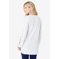 thumbnail image 2 of Roaman's Women's Plus Size Lace Trim And appliquéd Tee, 2 of 6