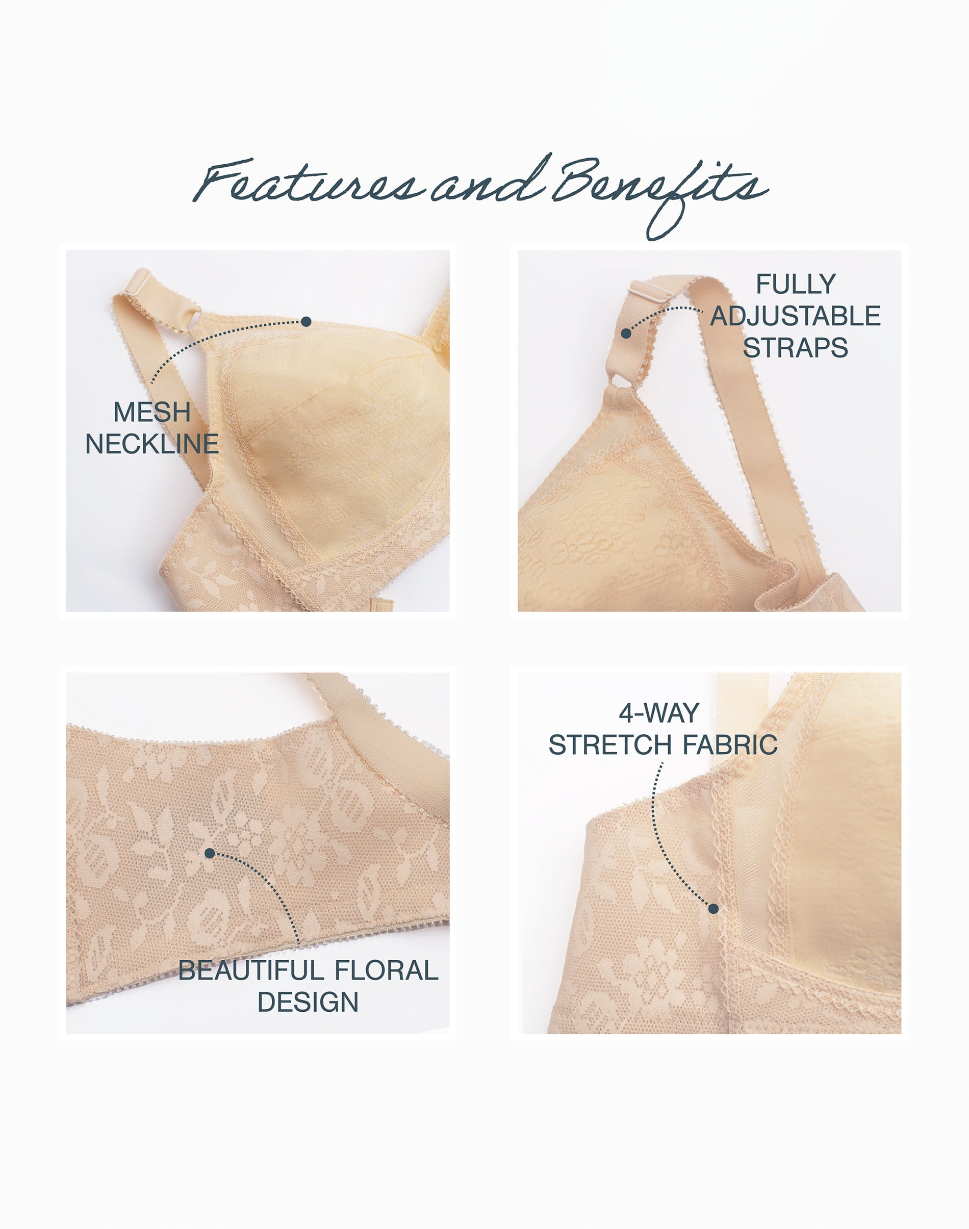 Playtex 18 Hour Wirefree Bra 20/27 Sensational Support Stretch Womens US0020