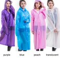 thumbnail image 2 of Adult Portable Raincoat Rain Poncho with Hoods and Sleeves See Through Hooded Raincoat Festival Long Rain Coat Outdoor Camping Rainwear, 2 of 8