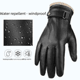 thumbnail image 2 of Guantes térmicos de piel de oveja de invierno, guantes de cuero para conducir a prueba de viento con forro polar de alta calidad para hombres, caja de regalo, regalo, 2 of 5