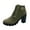 Green, variant on Wine Ladie’S Ankle Boots With Side Zipper Round Toe Thick Bottom High Heel Chunky Heel British Style For Winter Casual Wear Size 40