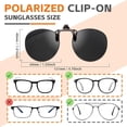 thumbnail image 2 of Gafas de Sol con Clip Polarizado, Lentes de Vidrio, Marco Metálico Redondo, Protección UV400, Anti-Resplandor, Para Usar Sobre Anteojos, 2 of 5