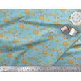 thumbnail image 2 of Soimoi Poly Georgette Fabric Leaves & Aster Floral Print Sewing Fabric Yard 52 Inch Wide, 2 of 3