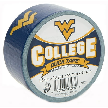 Kentucky Yard - Brand 240289 West Virginia University College Logo Duct Tape, 1.88-Inch by 10 Yards, Single Roll, Pay tribute to an alma mater or favorite school By Duck