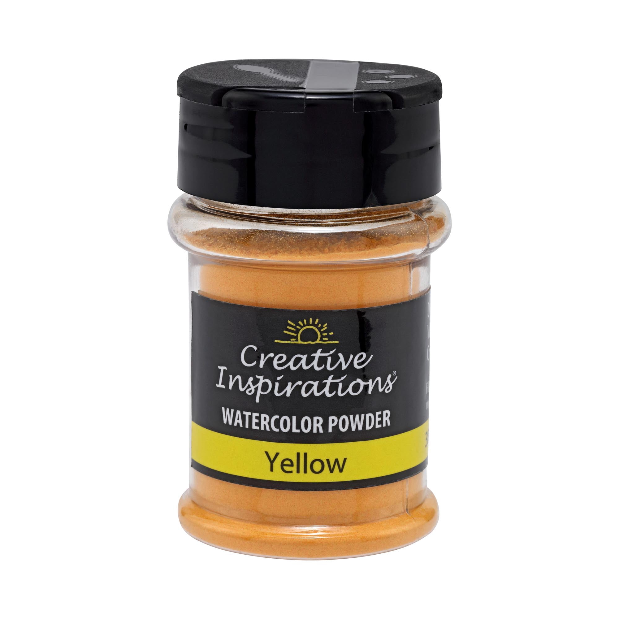 Creative Inspirations Powder Watercolor Paint 3 Pack - 38g Shaker Bottle, Yellow - Dye-Based Water-Soluble Crystalline Pigments - Non-Toxic, Perfect for Abstract and Spontaneous Effects