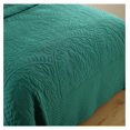thumbnail image 4 of 3-Piece 100% Cotton Oversized Bedspread Lightweight Quilt Coverlet Embroidery Farmhouse Bedding Set T0 (Emerald, Oversized Queen (100"x106")), 4 of 7