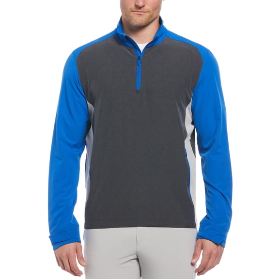 NEW Men's Callaway Golf Heathered Block 1/4 Zip Lapis Blue Large