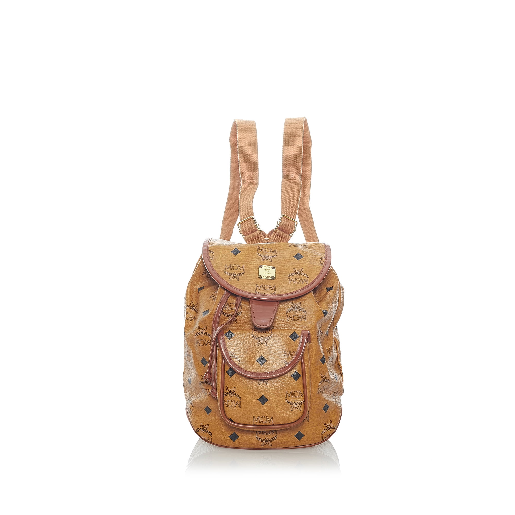 MCM Visetos Drawstring Backpack in Brown Calf Tanzania Ubuy