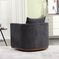 thumbnail image 5 of Dinosisco Swivel Barrel Chair, Leisure Accent Armchair for Living Room Bedroom, Carbon Black Chenille, 5 of 7