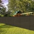 thumbnail image 5 of 5'x111' Outdoor Privacy Fence with Iron Poles Ground Spikes Dog Garden Privacy Metal Fence Backyard Patio Yard Barrier Border Divider Brown, 5 of 5