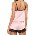 thumbnail image 3 of Women'S Satin Silk Camisole Top Sleeveless Tank Comfortable Sleepwear Loungewear For Home Party Casual Wear Basic Hollow Out Design Pink M, 3 of 5