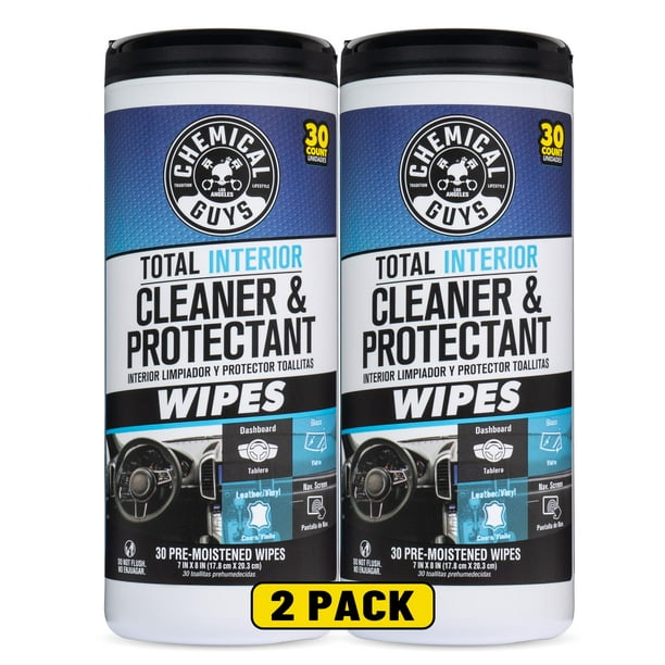 Toallitas limpiadoras y protectoras para interiores Total de Chemical Guys, 60 unidades