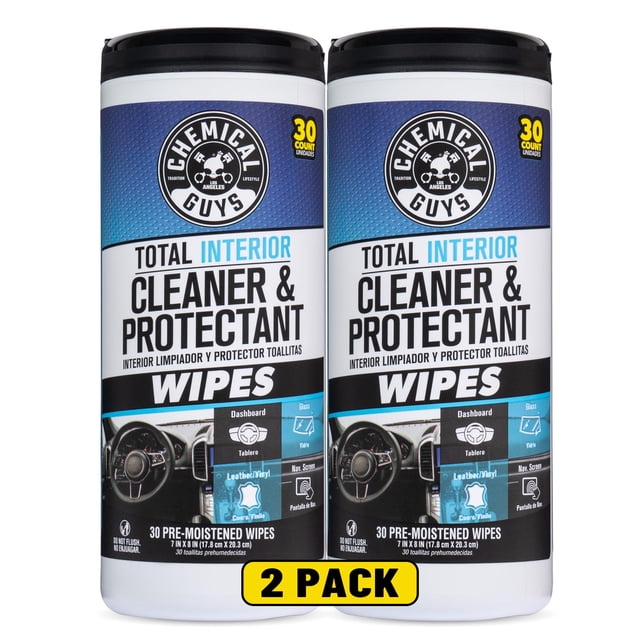 Toallitas limpiadoras y protectoras para interiores Total de Chemical Guys, 60 unidades