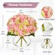 thumbnail image 2 of Flores artificiales Hollyone Hydrangea con jarrón de cristal rosa y verde, 2 of 7