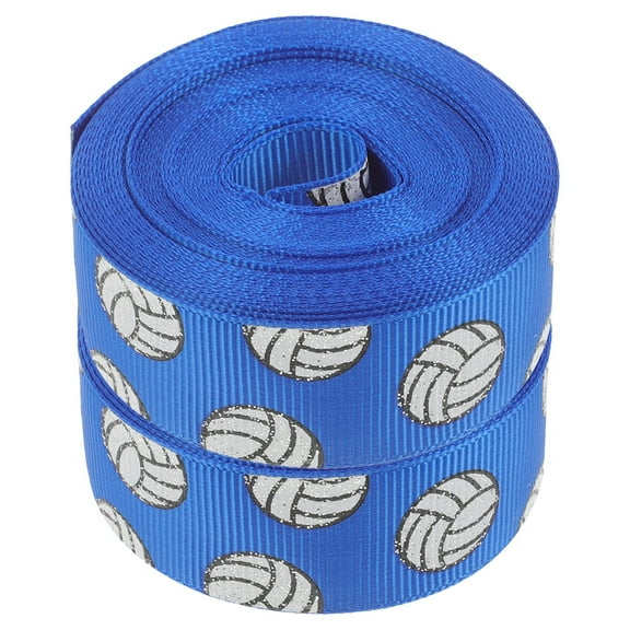 WEUVEB Elegant Blue Volleyball Ribbon for Hair Bows Wreaths and DIY Craft Projects