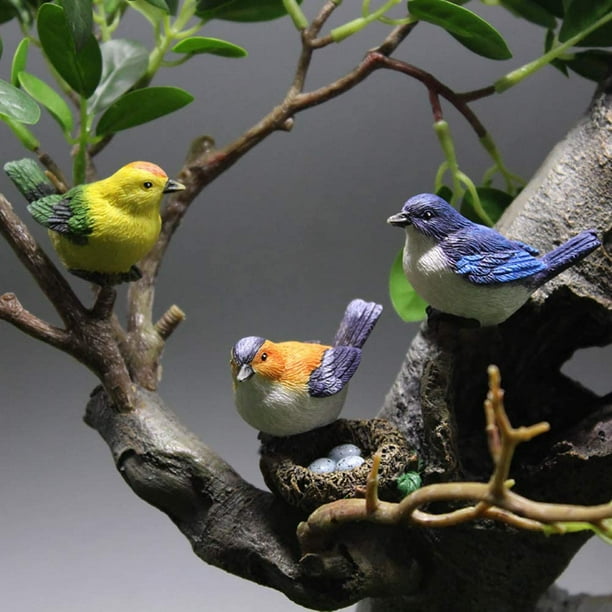 Accessoires de jardin de fées, décoration d'oiseaux de jardin de
