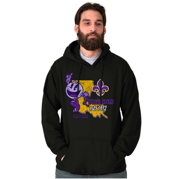 PACMAN Louisiana State Mardi Gras Hoodie Sweatshirt Women Men Brisco Brands S