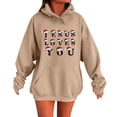 thumbnail image 1 of WILLBEST Sudadera de Mujer, Estilo Casual de Invierno, con Estampado Navideño Del Alfabeto, Cordón Ajustable, Bolsillo y Manga Larga Chica​​, 1 of 4