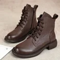 thumbnail image 3 of nuevas botas negras para mujer, zapatos de mujer, botas de moto con cremallera para otoño e invierno, botines de plataforma de estilo británico, zapatos para niñas, 3 of 4