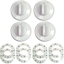 Range Kleen White Plastic Replacement Knob Kit for Electric Ranges - 4 Knobs