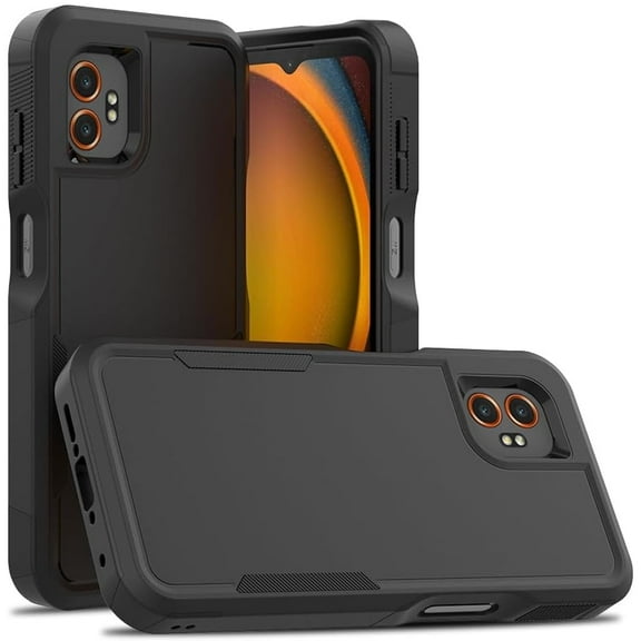 TJS for Samsung Galaxy XCover7 Pro / XCover6 Pro / XCover6 Phone Case, Heavy Duty Rugged Shockproof Full Body Protection Cover (Black)