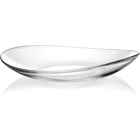 Barski – European Quality Glass Large Centerpiece Serving Bowl – Clear Decorative Tabletop Bowl – 15.7" Diameter – Made in Europe