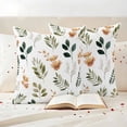 thumbnail image 3 of Easter Pillow Covers 2 Pack Spring Pink Floral Green Leaf Plant Pillowcase Waterproof Outdoor Throw Pillow Cover for Patio Garden Square Cushion 16”x16”, 3 of 9