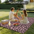 thumbnail image 4 of Pink Black Outdoor Rug for Patio/Deck/Porch, Non-Slip Large Area Rug 3 x 5 Ft, Elegant Modern Abstract Art Luxury Indoor Outdoor Rugs Washable Area Rugs, Reversible Camping Rug Carpet Runner, 4 of 8