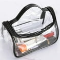 Clear Mini Makeup Bag for Purse, Small Nylon&PVC Cosmetic Travel Bag