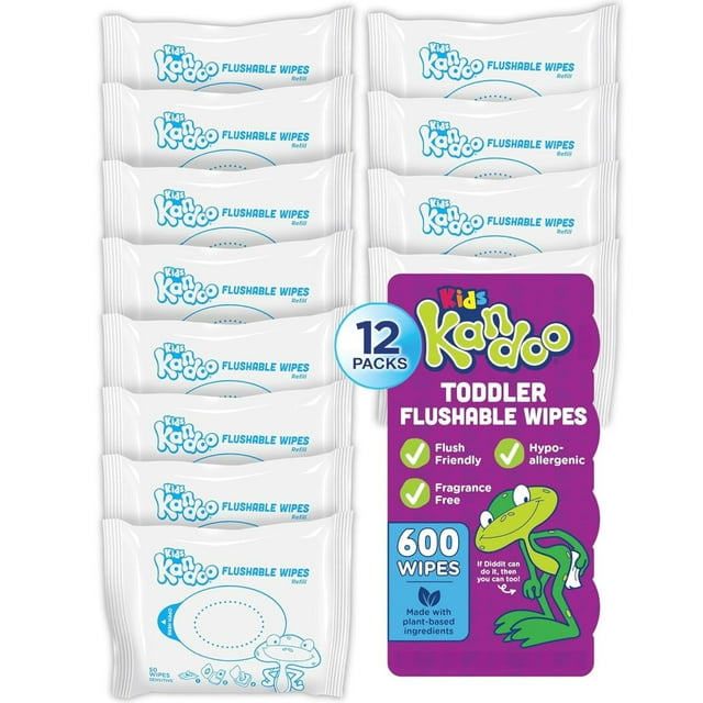 Toallitas desechables Kandoo para bebés y niños, 50 unidades x 12 unidades