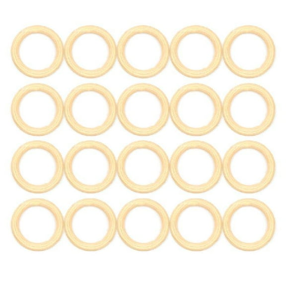 Yammee Unfinished Solid Wooden Rings Kit Natural Wood Circles Craft Hoop for Home Decor