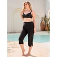 thumbnail image 5 of RELLECIGA Women's High Waisted Swim Capris Pants Long Board Shorts Beach Pants with Briefs, 5 of 8