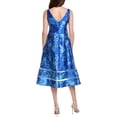 thumbnail image 2 of Adrianna Papell womens  Metallic Jacquard Midi Dress, 10, Blue, 2 of 3