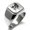 Silver, variant on Stainless Steel Hades Greek God of Underworld Engraved Square Flat Top Biker Style Polished Signet Ring