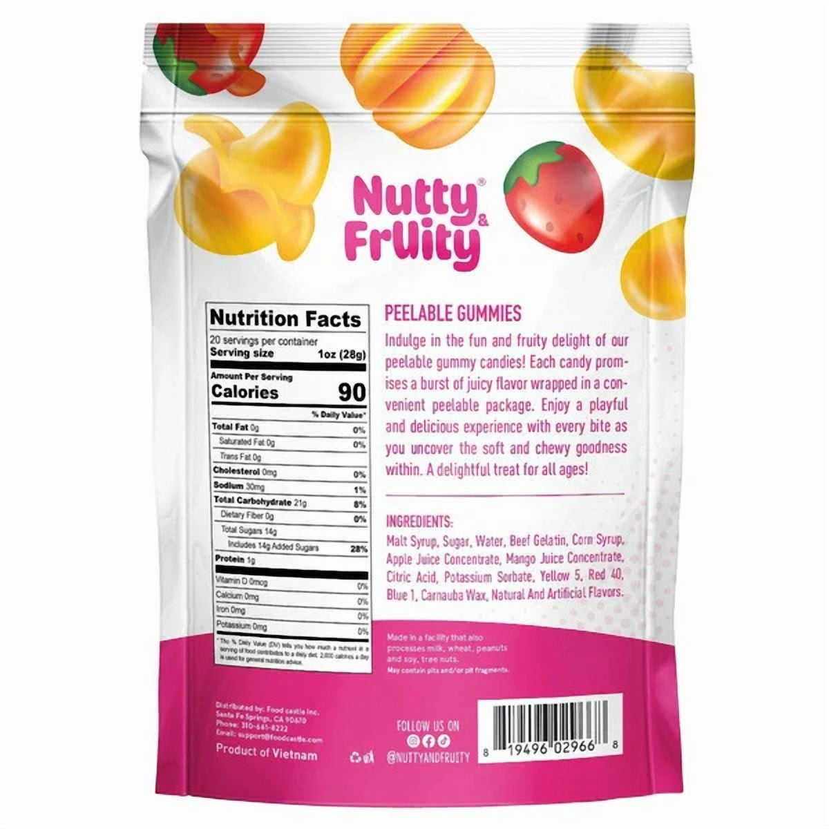 Nutty Fruity Peel'd Peelable Gummies Tangerine, Strawberry, Mango
