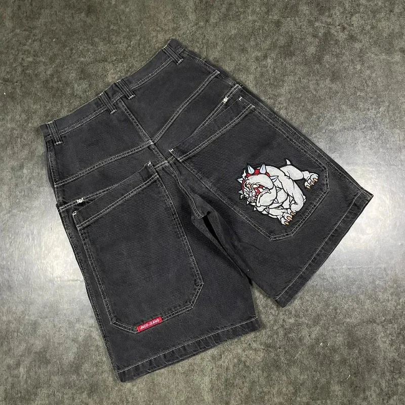 2024 New Summer Print JNCO Shorts Y2K Hip Hop Baggy Denim Gym