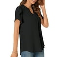 thumbnail image 5 of Otvok Tops for Women Short Sleeve Solid Comfortable Breathable V-Neck Blouses Shirt, 5 of 6