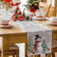thumbnail image 2 of Christmas Table Runner Xmas Tree Snowman Table Runners Snowflake Grey Cotton Linen Dresser Scarf Kitchen Dining Table Decor for Christmas Holiday Party Decor 13x36 Inch, 2 of 9