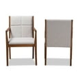 thumbnail image 3 of Theresa Mid-Century Modern Greyish Beige Fabric Upholstered Living Room Accent Chair, 3 of 15