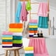 thumbnail image 1 of Juego de toallas de baño de 4 piezas - Toallas de poliéster suaves y absorbentes - 2 toallas de baño y 2 toallas de mano - Blanca, Verde, Azul, Rosa - 70x140cm y 74x33cm, 1 of 6