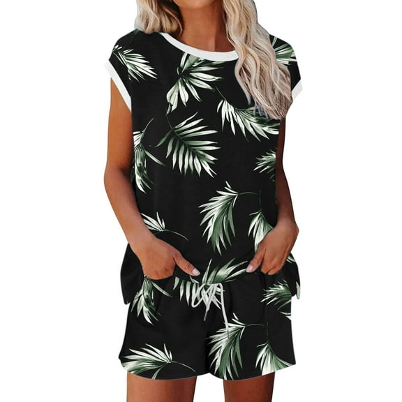 Censtreet 2 Pieces Womens Pajamas Set Casual Sleepwear Soft Pj Sets Tank Top and Shorts Loungewear for Summer