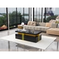 thumbnail image 4 of Noble House Modern Coffee Table,Marble Pattern High-Gloss Top,Black, 4 of 10