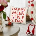 thumbnail image 3 of Happy Valentine’s Day Pillow Covers 18x18 Inch Valentines Decor for Home Love Heart Lettering Words Pillows Decorative Throw Pillows Farmhouse Wedding Anniversary Cushion Case for Sofa Couch, 3 of 6