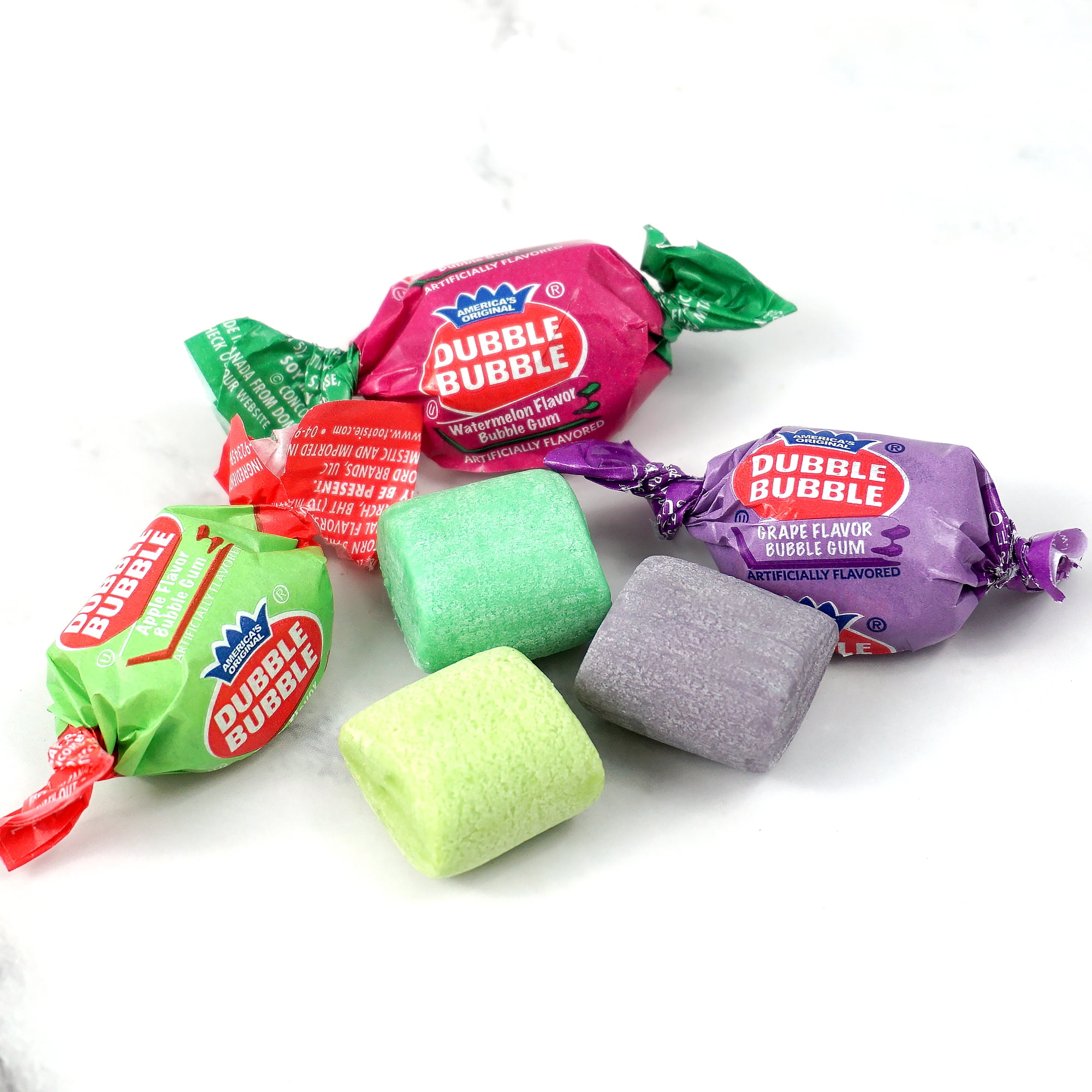 Double Assorted Fruit Flavored Bubble Gum - 5 Pound Bulk Bag (Approx. 350 Pieces) - Individually Wrapped Gum - The Hampton Popcorn & Candy Company (Assorted Fruit Flavored - Multi Colored)