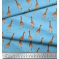 thumbnail image 3 of Soimoi Blue Poly Georgette Fabric Dot & Giraffe Animal Print Sewing Fabric BTY 42 Inch Wide, 3 of 3