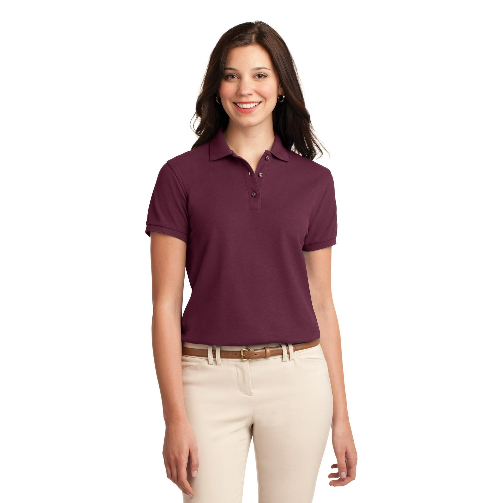 Port Authority Ladies Silk Touch Polo. L500 Xl Burgundy Walmart