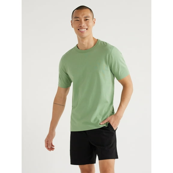 Free Assembly Men’s Everyday Cotton Tee with Short Sleeves, Sizes S-3XL