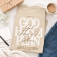 thumbnail image 4 of Men's Faith Graphic T-Shirt, God Has A Plan Scripture Tee, Short Sleeve Cotton Crewneck, 4 of 9