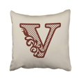 thumbnail image 1 of BOSDECO Initial Letter V Carved Openwork Interior Greeting And Wedding Suitable For Laser Plotter Pillowcase Cover 18x18 inch, 1 of 1